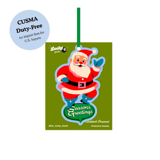 Seasons Greetings Santa Cardstock Ornament