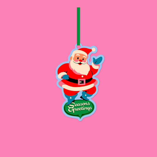Seasons Greetings Santa Cardstock Ornament