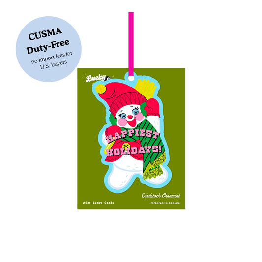 Happiest Holidays Snowman Cardstock Ornament