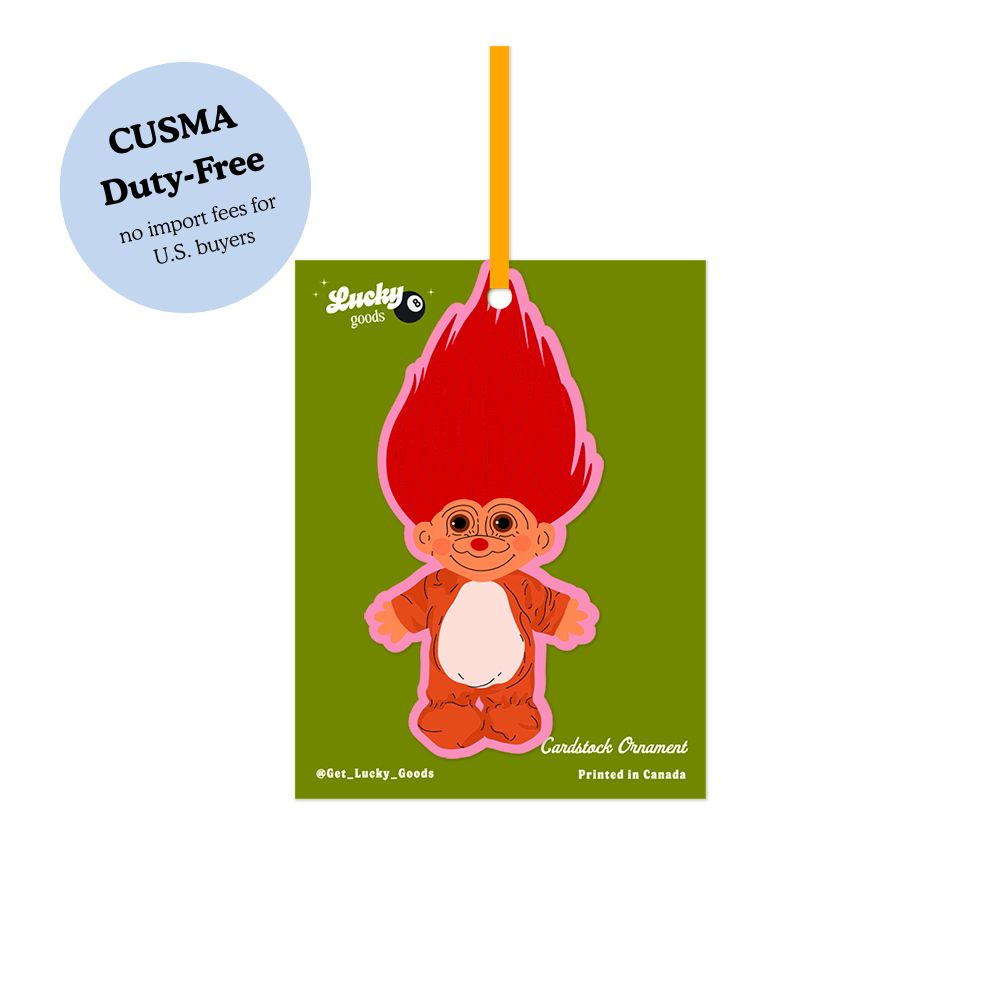 Vintage Reindeer Troll Cardstock Ornament