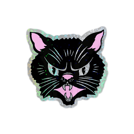 Spooky Kitty Glitter Sticker