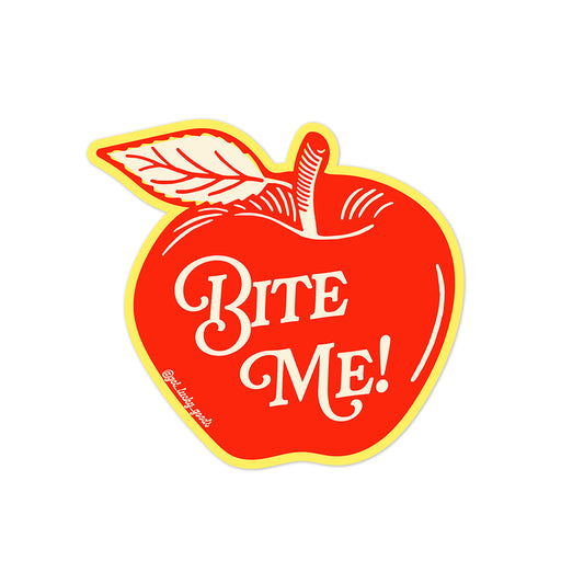 Bite Me Vintage Apple Sticker