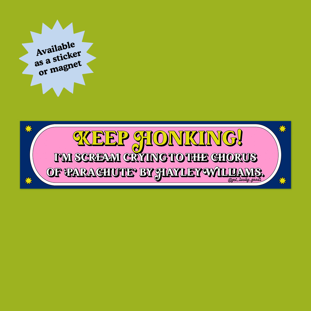 Hayley Parachute Bumper Sticker or Magnet