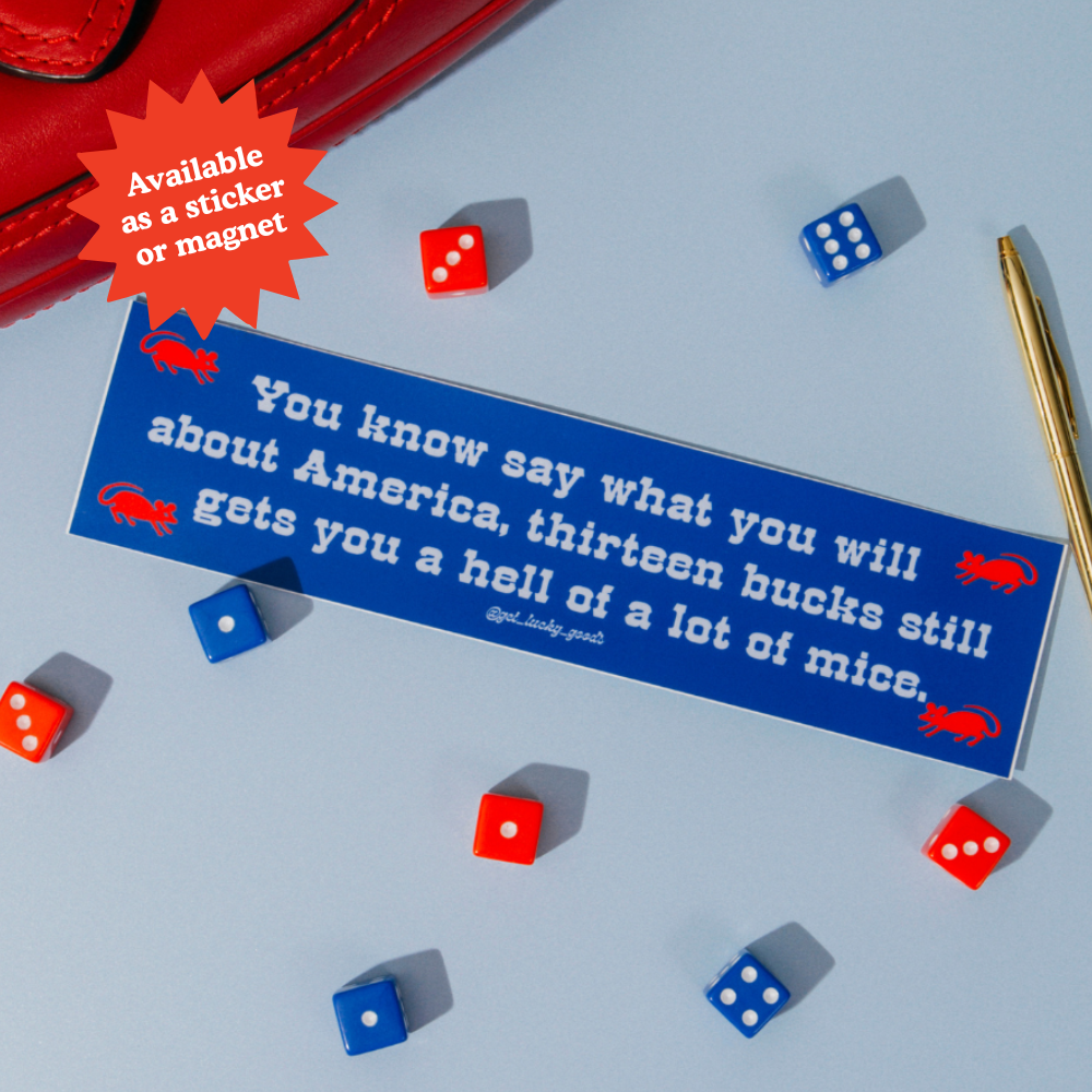 13 Bucks Mice Bumper Sticker or Magnet