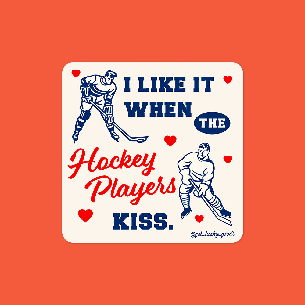 Hockey Players Kiss Sticker