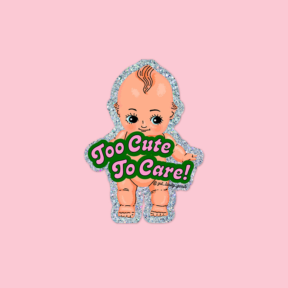 Too Cute Glitter Kewpie Sticker